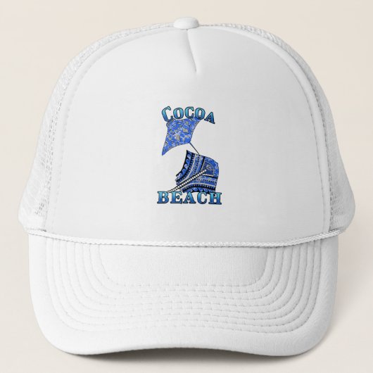 Cocoa Beach Florida Vacation Tribal Stingray Trucker Pet (Voorkant)