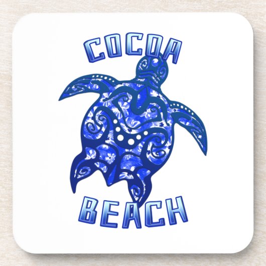 Cocoa Beach Florida Vacation Tribal Turtle Bier Onderzetter (Voorkant)