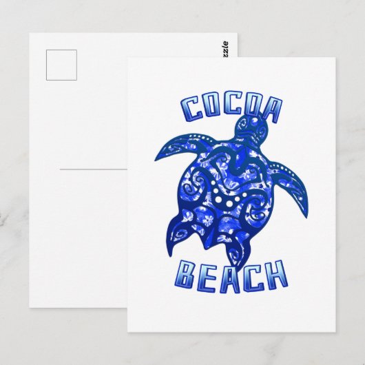 Cocoa Beach Florida Vacation Tribal Turtle Briefkaart (Voorkant / Achterkant)
