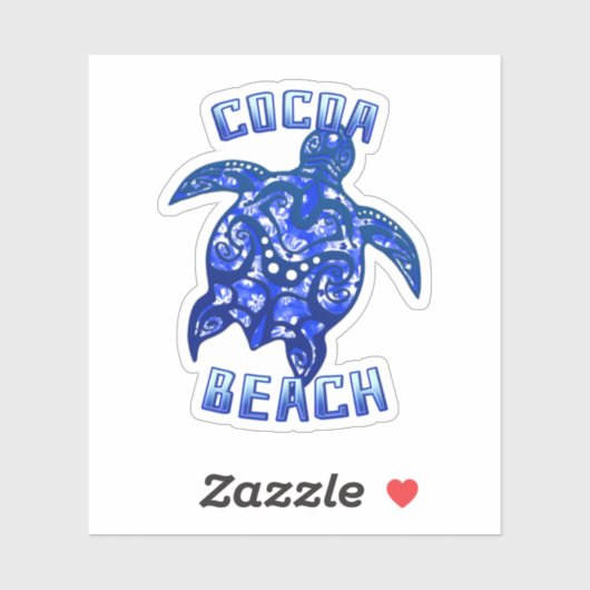 Cocoa Beach Florida Vacation Tribal Turtle Sticker (Vel)