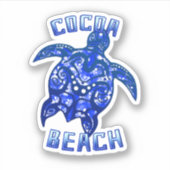 Cocoa Beach Florida Vacation Tribal Turtle Sticker (Voorkant)