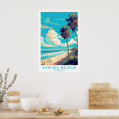 Cocoa Beach Florida Vintage Reis Kunst Poster (Keuken)