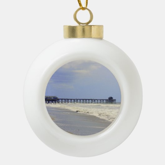 Cocoa Beach Pier Keramische Bal Ornament (Voorkant)