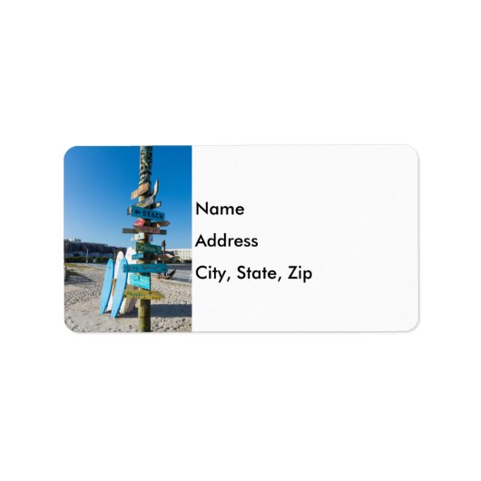 Cocoa Beach Tiki Totem Etiket (Voorkant)