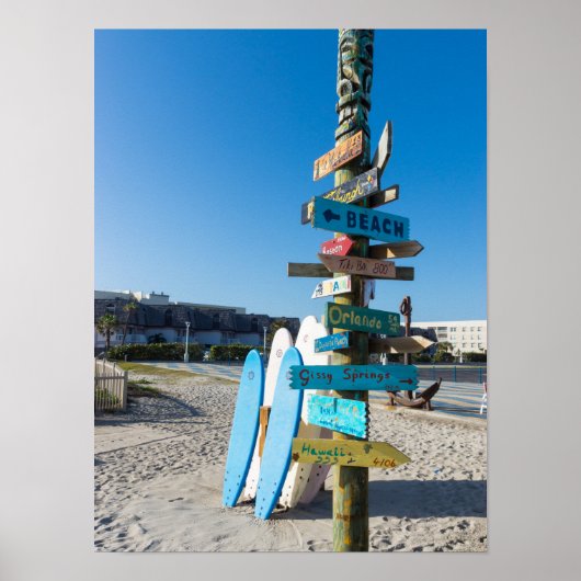 Cocoa Beach Tiki Totem Poster (Voorkant)