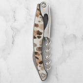 Cocoa Brown Cream Leopard Animal Print Kurkentrekker (Achterkant)