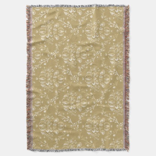 Cocoa Brown Damask Deken (Voorkant Verticaal)
