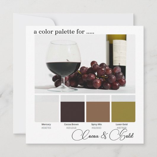 Cocoa Brown Gold legant Colour Palette Card Kaart (Voorkant)