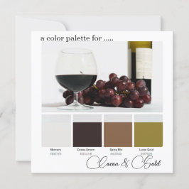 Cocoa Brown Gold legant Colour Palette Card Kaart