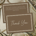 Cocoa Brown Minimalist Frame Wedding Bedankkaart<br><div class="desc">Celebrate your love with this minimalist cocoa brown wedding thank you card design. Featuring a modern double frame,  it's perfect for an elegant autumn ceremony. This earthy,  modern look offers a warm and sophisticated feel for your fall hued wedding. Created by Simply Farmhouse Press.</div>
