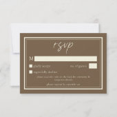 Cocoa Brown Minimalist Frame Wedding QR Code RSVP Kaartje (Voorkant)