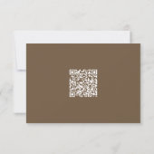 Cocoa Brown Minimalist Frame Wedding QR Code RSVP Kaartje (Achterkant)