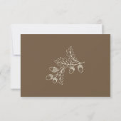Cocoa Brown Minimalistische Eikel Herfst Bruiloft RSVP Kaartje (Achterkant)