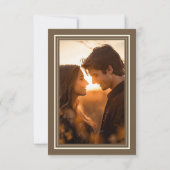 Cocoa Brown Minimalistische Frame Trouwfoto Save The Date (Achterkant)