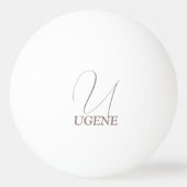 Cocoa Brown Monogrammed Pingpongbal (Voorkant)