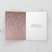 Cocoa Brown Ombre White Confetti Deer Christmas Kaart (Binnen)