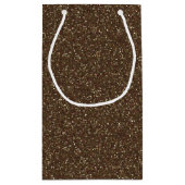 Cocoa Brown Sparkle Glitter Gift Bag Klein Cadeauzakje (Achterkant)