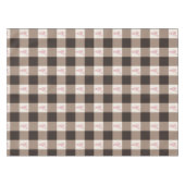 Cocoa Bruin Hart Gingham Geruite Tafelkleed (Voorkant (Horizontaal))