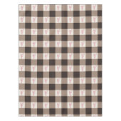 Cocoa Bruin Hart Gingham Geruite Tafelkleed (Voorkant)