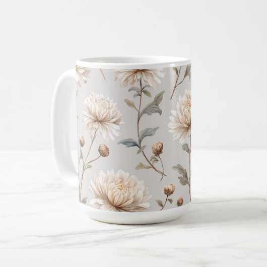 Cocoa Bruine Crème Bloemig Koffiemok (Voorkant links)