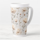 Cocoa Bruine Crème Bloemig Latte Mok (Rechterhoek)