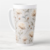 Cocoa Bruine Crème Bloemig Latte Mok (Linkerhoek)
