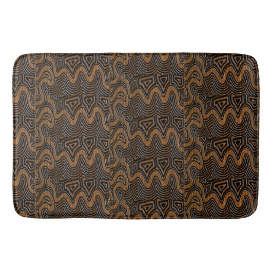 Cocoa Bruine Geometrische Kuba Stof Badmat (Voorkant)