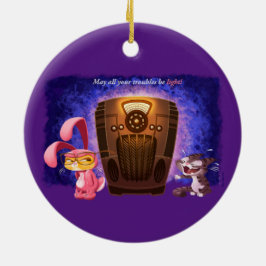 COCOA CATS/PINK NIGHTMARE (2-kantjes!) - Jeff Will Keramisch Ornament
