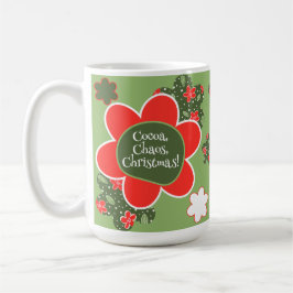 Cocoa, Chaos, Christmas Photo Holiday Coffee Mug Koffiemok