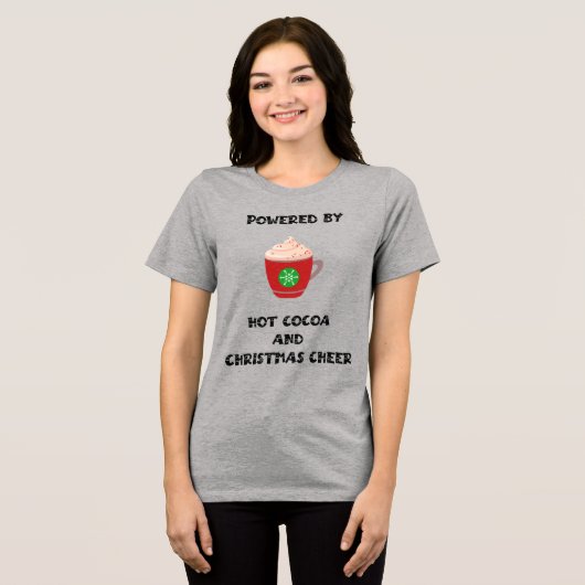 Cocoa & Christmas Tri-Blend Shirt (Voorkant volledig)