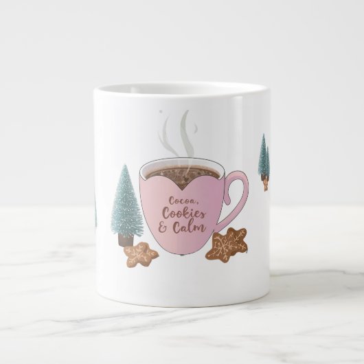 Cocoa, Cookies & Calm – Pastel Christmas CoT-Shirt Grote Koffiekop (Voorkant)