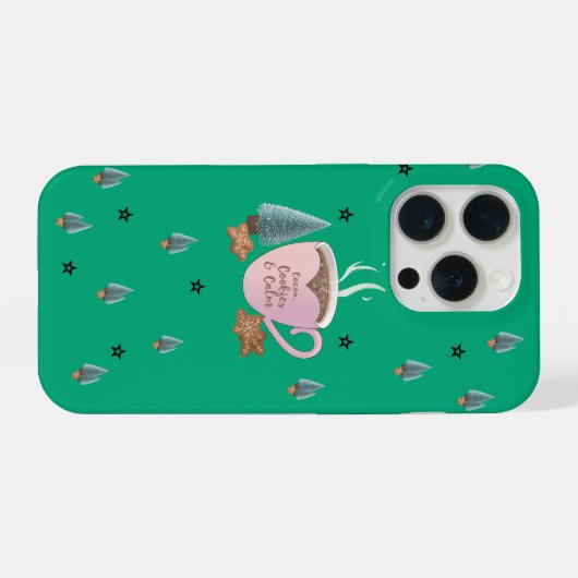 Cocoa, Cookies & Calm – Pastel Christmas CoT-Shirt iPhone Hoesje (Achterkant horizontaal)