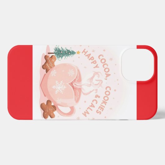 Cocoa, Cookies & Calm – Pastel Christmas CoT-Shirt iPhone Hoesje (Achterkant horizontaal)