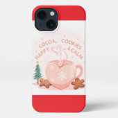 Cocoa, Cookies & Calm – Pastel Christmas CoT-Shirt iPhone Hoesje (Achterkant)