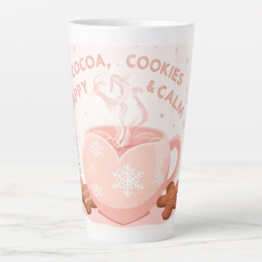 Cocoa, Cookies & Calm – Pastel Christmas CoT-Shirt Latte Mok (Voorkant)