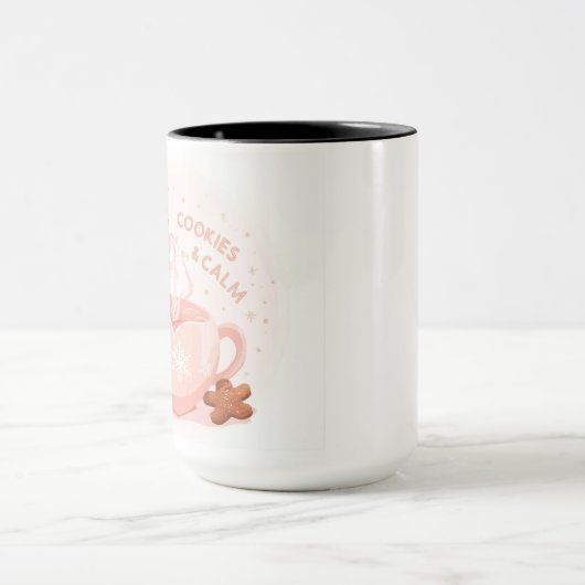 Cocoa, Cookies & Calm – Pastel Christmas CoT-Shirt Mok (Midden)