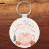 Cocoa, Cookies & Calm – Pastel Christmas CoT-Shirt Sleutelhanger (Voorkant)