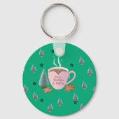 Cocoa, Cookies & Calm – Pastel Christmas CoT-Shirt Sleutelhanger (Voorkant)