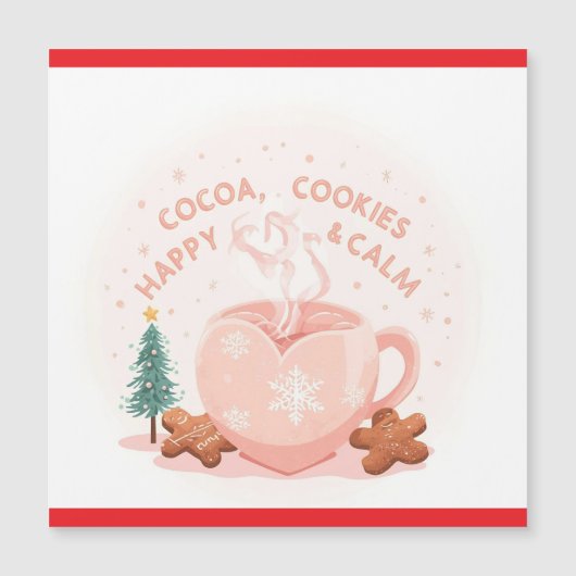 Cocoa, Cookies & Calm – Pastel Kerstmis T-Shirt (Voorkant)
