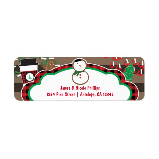 Cocoa & Cookies Kerst Adres Label (Voorkant)