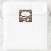 Cocoa & Cookies Kerst Holiday Favor Sticker (Tas)