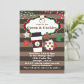 Cocoa & Cookies Kerstfeest Uitnodiging (Staand voorkant)