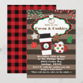 Cocoa & Cookies Kerstfeest Uitnodiging (Voorkant / Achterkant)
