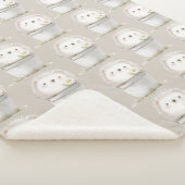Cocoa Cream Egel Daisy Bloem Emmer Sherpa Deken (3/4)