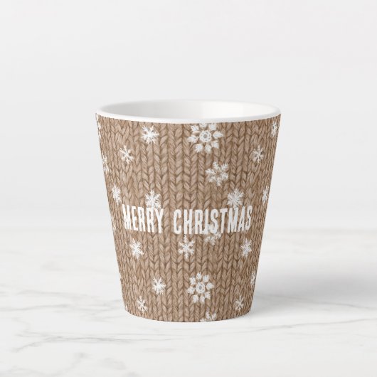 Cocoa Cream Sneeuwvlokken Kerst Latte Mok (Voorkant)