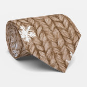 Cocoa Cream Sneeuwvlokken Kerst Stropdas (Opgerold)