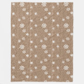 Cocoa Cream Sneeuwvlokken Kerstmis Fleece Deken (Voorkant)