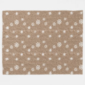 Cocoa Cream Sneeuwvlokken Kerstmis Fleece Deken (Voorkant (Horizontaal))