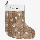 Cocoa Cream Snowflakes Christmas Grote Kerstsok (Voorkant)