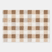 Cocoa Cream Snowflakes Plaid Stripes Christmas Inpakpapier Vel (Voorkant 3)